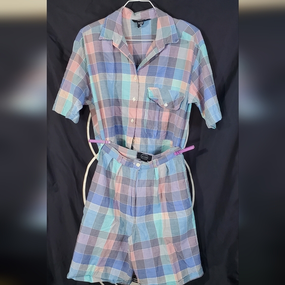 Pristine vintage 60's 70's linen woven playsuit/romper by New mints, size small - Picture 1 of 8
